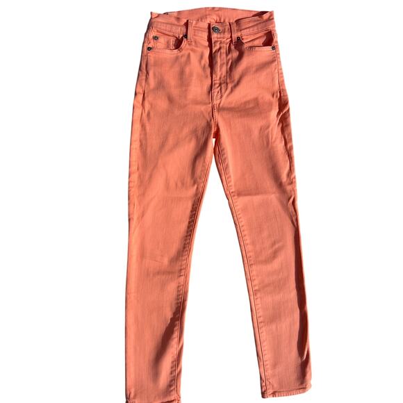 7 For all Mankind Peach Colored Skinny Jeans Size 25 - Picture 1 of 9